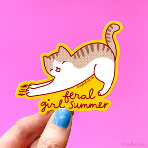 Cat Vinyl Sticker "Feral Girl Summer"