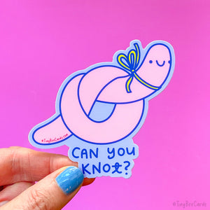 Earthworm Vinyl Sticker "Can You Knot?"