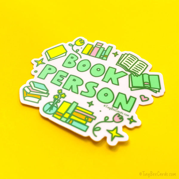 Book Person Vinyl Sticker - Bookish Gift for Reading Lover, Ebook or E-Reader Decal for Him or Her