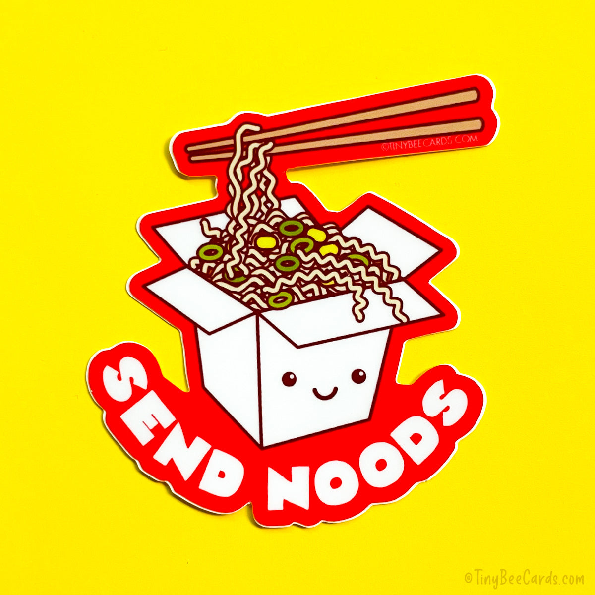Funny Ramen Noodles Cheeky Rude Vinyl Sticker "Send Noods" TinyBeeCards