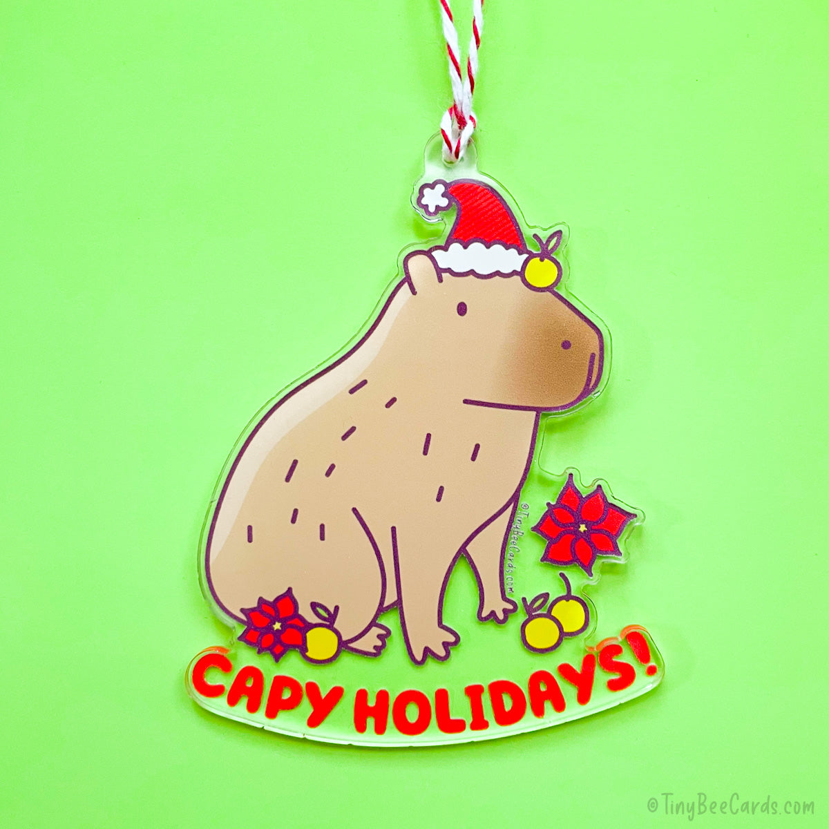 Capybara Christmas Ornament Capy Holidays – TinyBeeCards