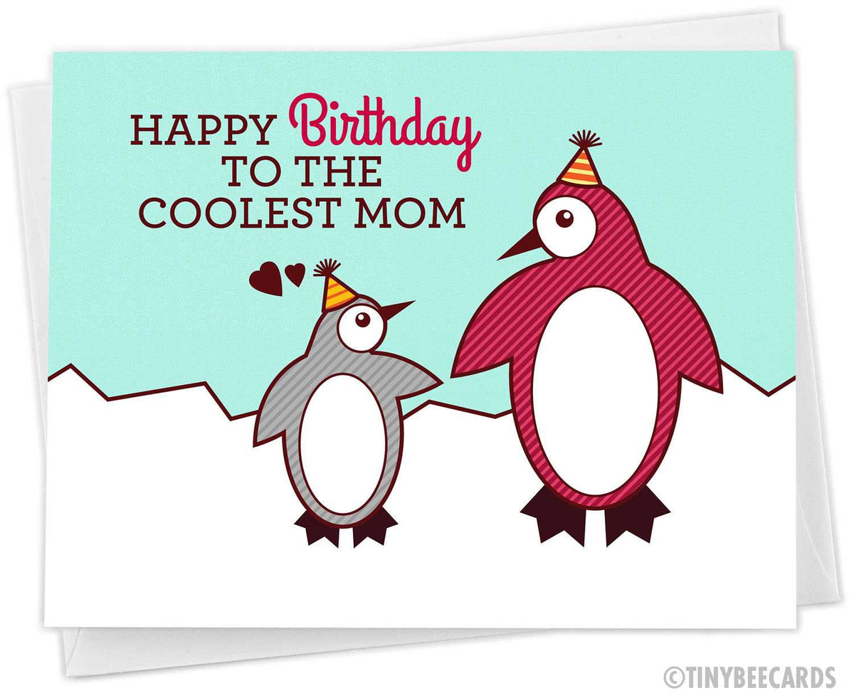 Mom Birthday Card Coolest Mom! – TinyBeeCards