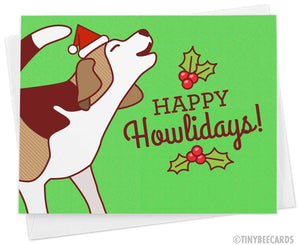 Beagle Christmas Card "Happy HOWLidays"