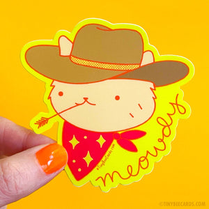 Meowdy Western Cowboy Cat Vinyl Sticker