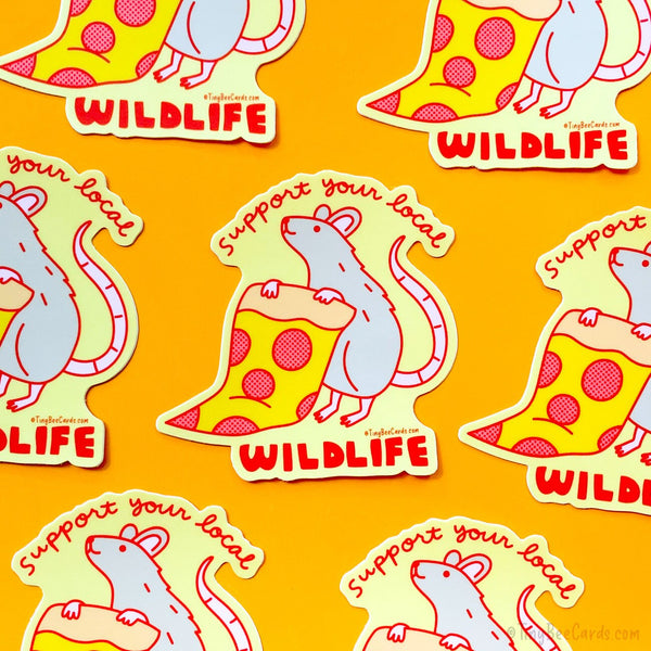 Pizza Rat Vinyl Sticker - Support Your Local Wildlife, Subway Rat weatNew York Decal