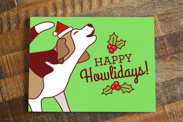 Beagle Christmas Card "Happy HOWLidays"