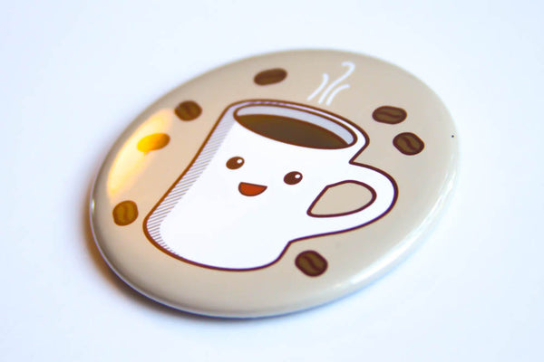 Coffee Magnet, Pin, or Pocket Mirror-Button-TinyBeeCards