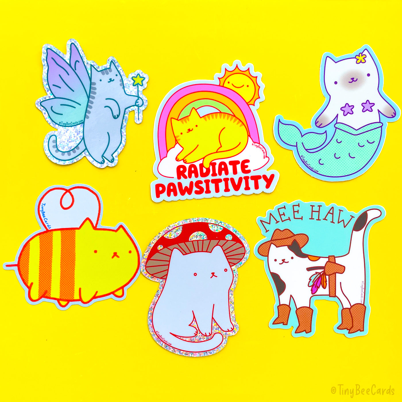 Whimsical Cats Sticker Bundle