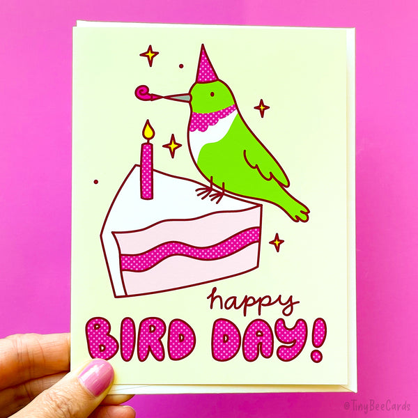 Hummingbird Birthday Card "Happy Bird-Day"