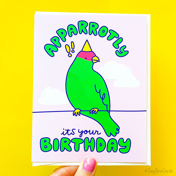 Parrot Birthday Card "AParrotly It's Your Birthday!"