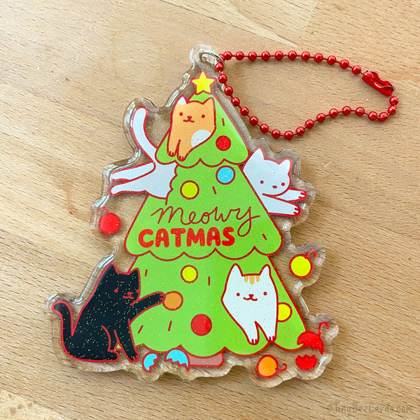 Meowy Catmas Cat Mischief Acrylic Christmas Ornament
