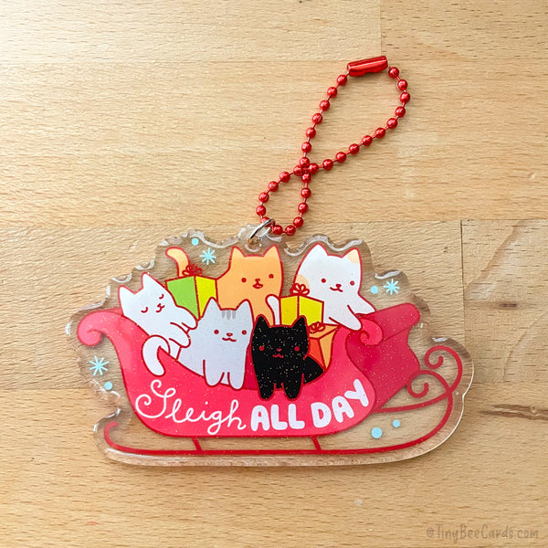 Cats Christmas Ornament "Sleigh All Day"