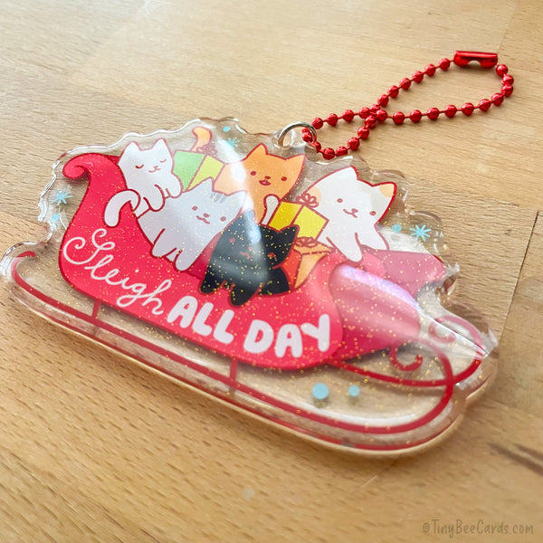 Cats Christmas Ornament "Sleigh All Day"