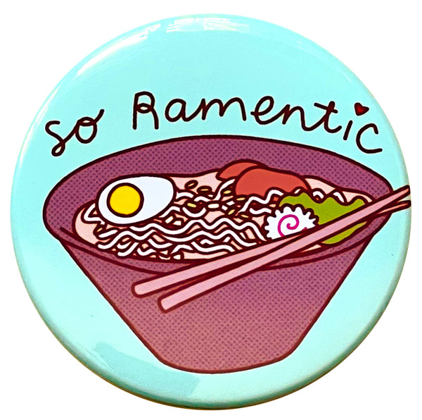 Funny Ramen Lover Magnet or Pin "Hopeless Ramentic"