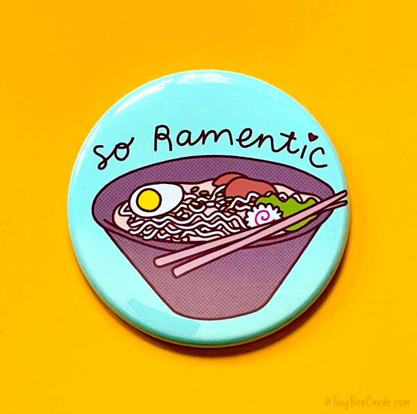 Funny Ramen Lover Magnet or Pin "Hopeless Ramentic"