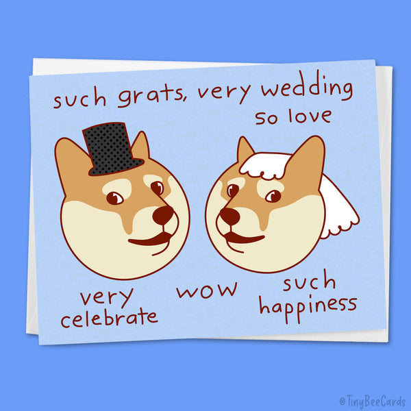 Funny Wedding Card Doge "Such Grats, Very Wedding"