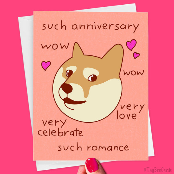 Doge Meme Anniversary Card "Such Anniversary"