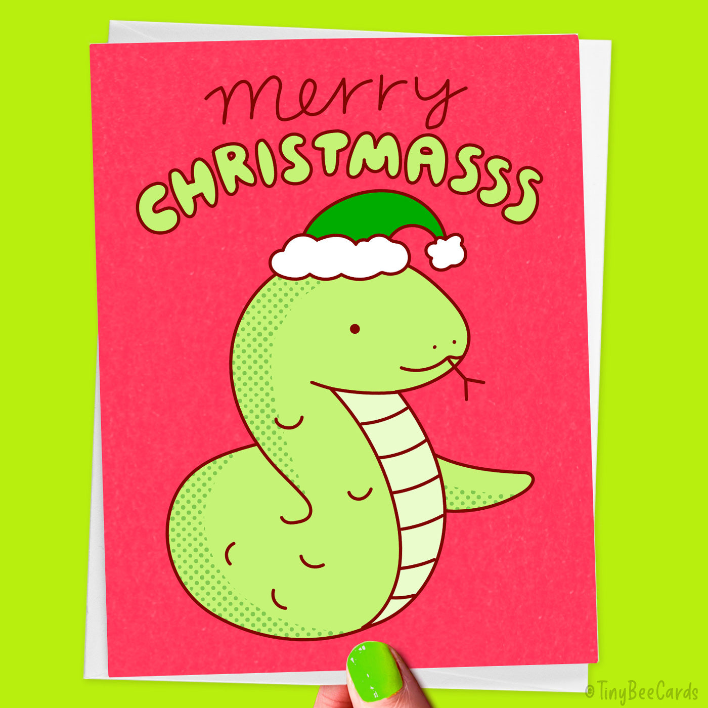 Cute Snake Christmas Card "Merry Christmasss"