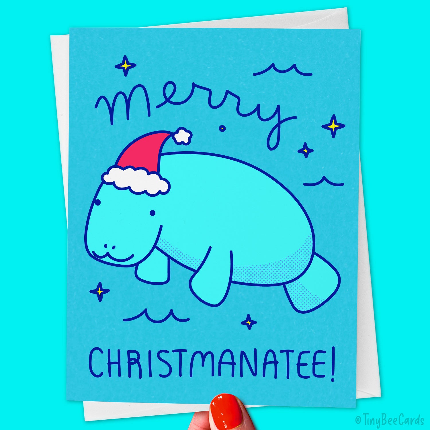 Funny Manatee Christmas Card "Merry Christmanatee"