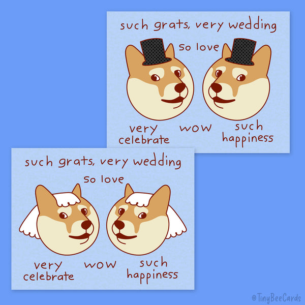 Funny Wedding Card Doge "Such Grats, Very Wedding"