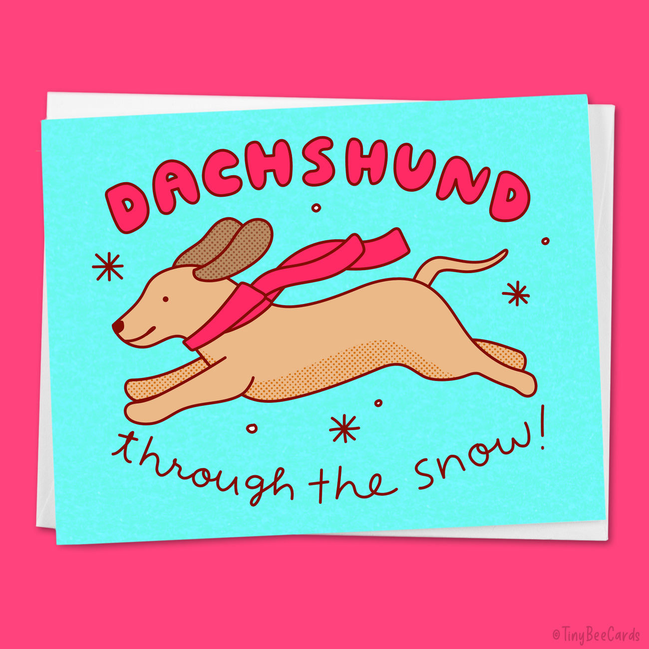 Dachshund Christmas Card "Dachshund through the Snow"