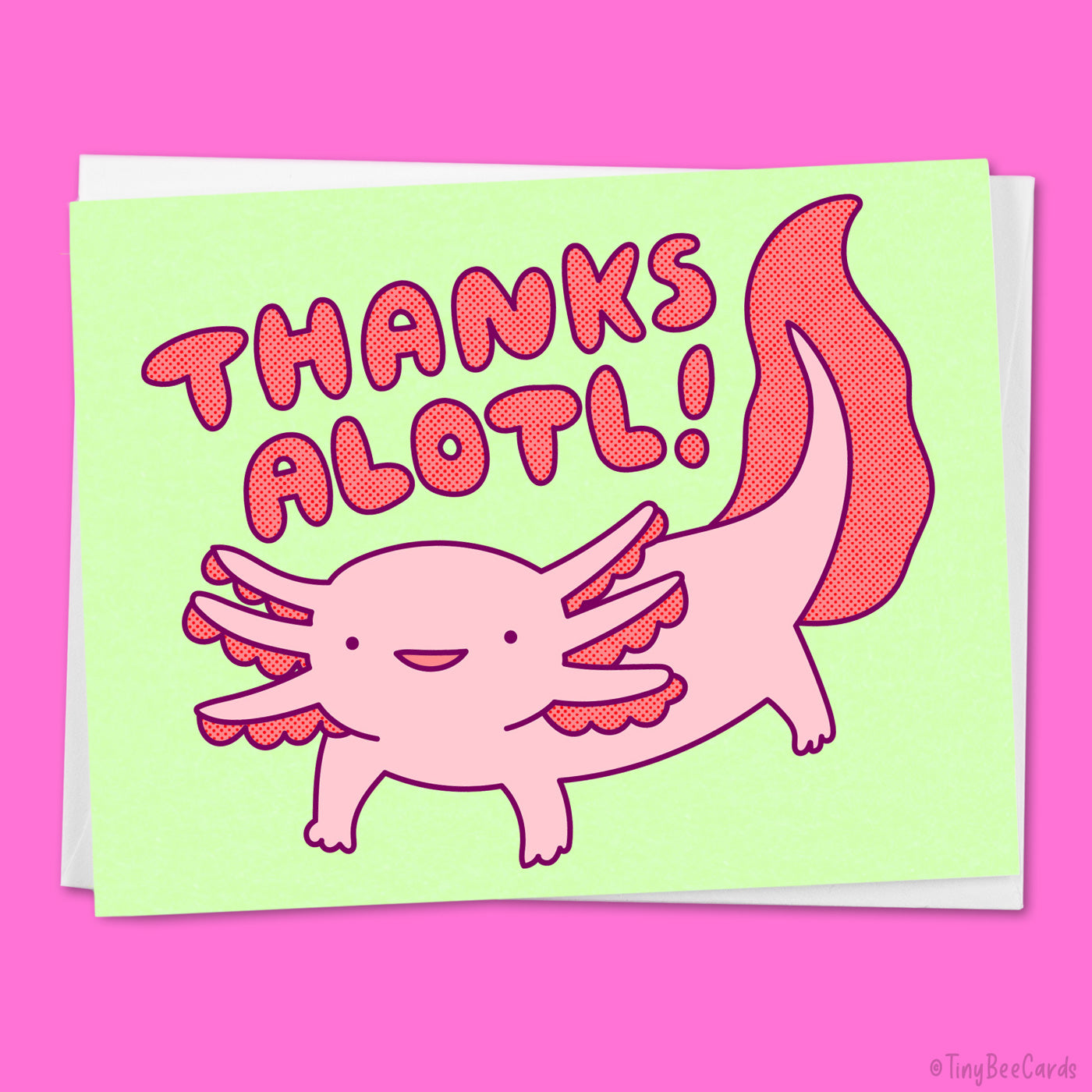 Axolotl Pun Card "Thanks Alotl!"
