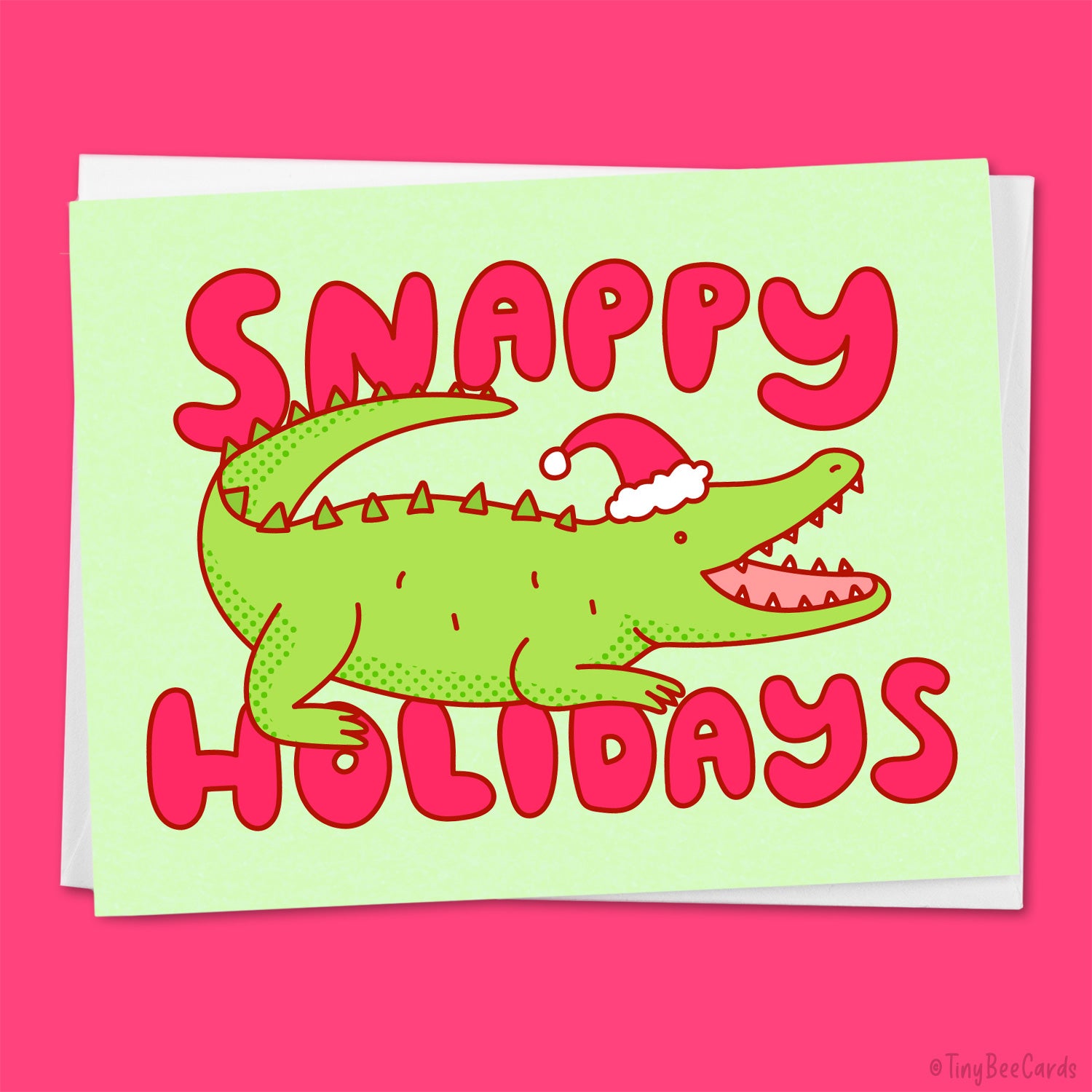 Funny Alligator Christmas Card "Snappy Holidays"