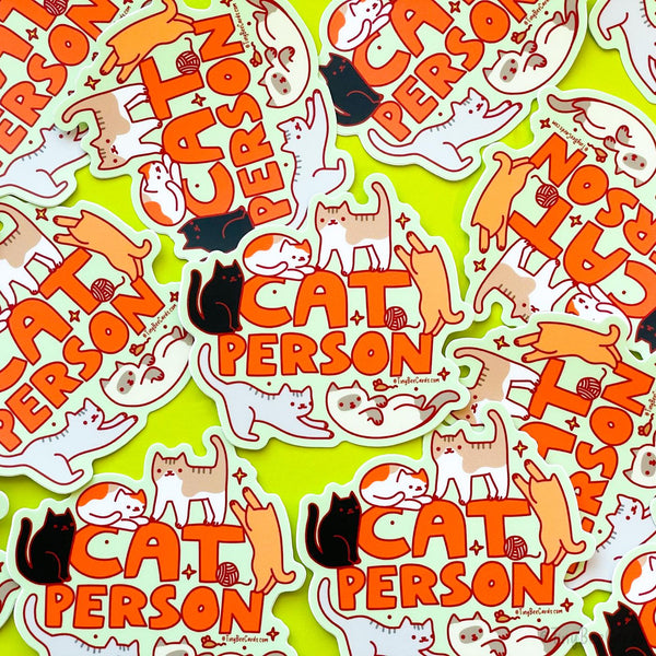 Cat Person Vinyl Sticker, Gift for Cat Lovers, Waterbottle Laptop or Tumbler Decal