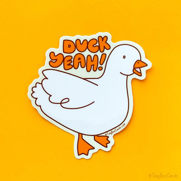 Duck Yeah Vinyl Sticker, Funny Bird Lover Water Bottle Laptop Decal