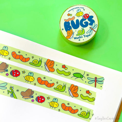 Bugs Washi Tape - Bug Lover Gift, Entomology Decorative Stationery for Journaling Scrapbooking