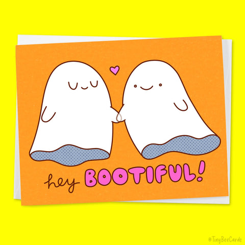 Funny Ghosts Love Card "Hey Boo-tiful"