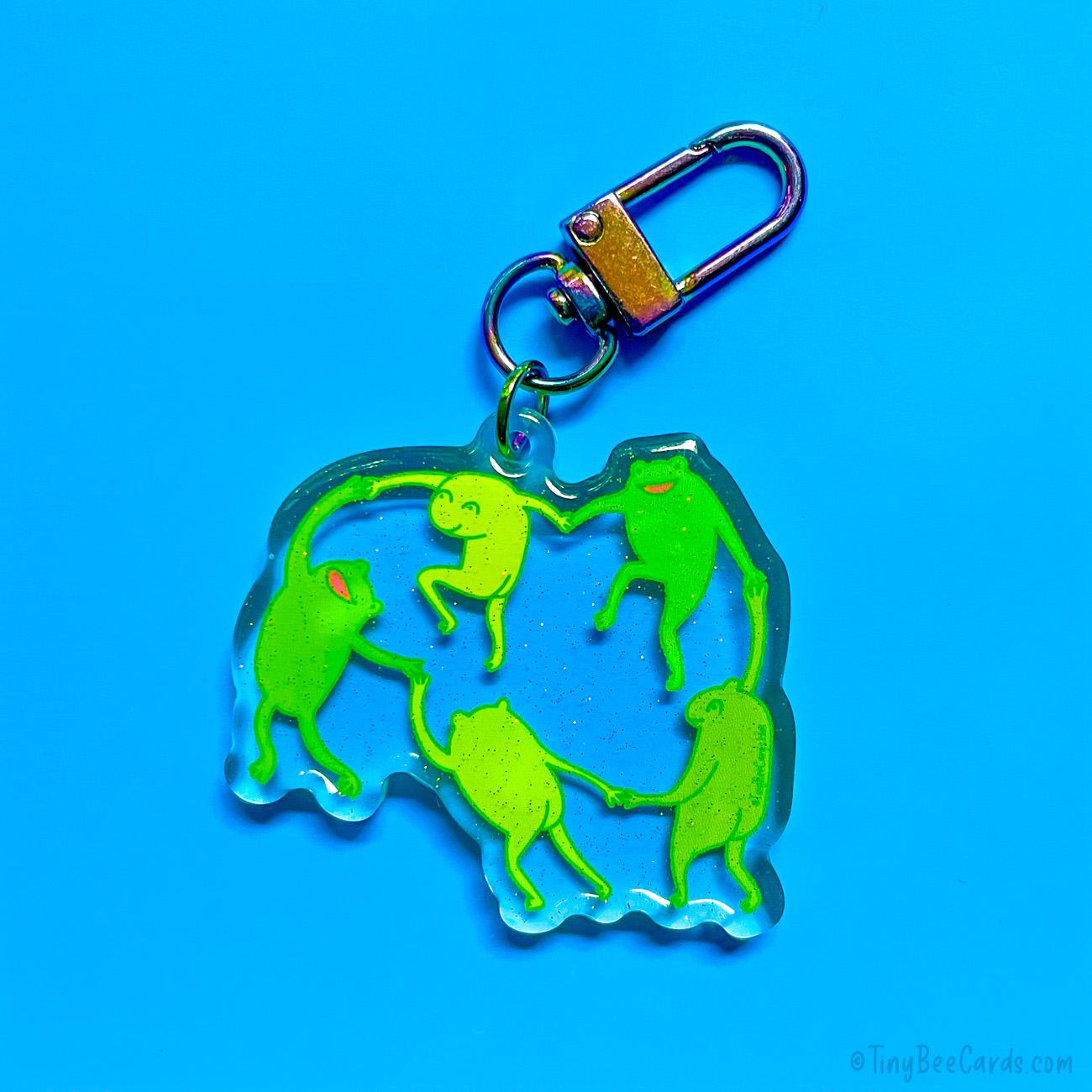 Matisse The Dance Frogs Glitter Acrylic Keychain
