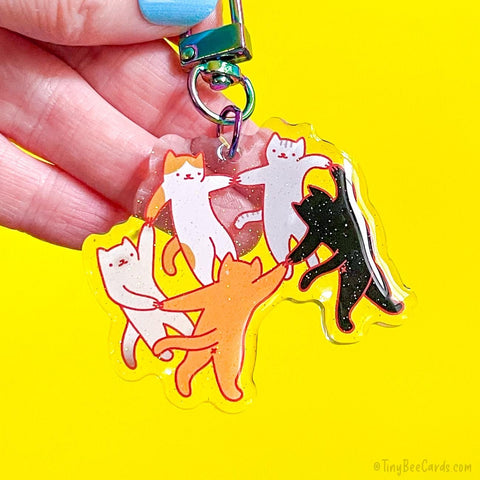Matisse The Dance Cats Glitter Acrylic Keychain