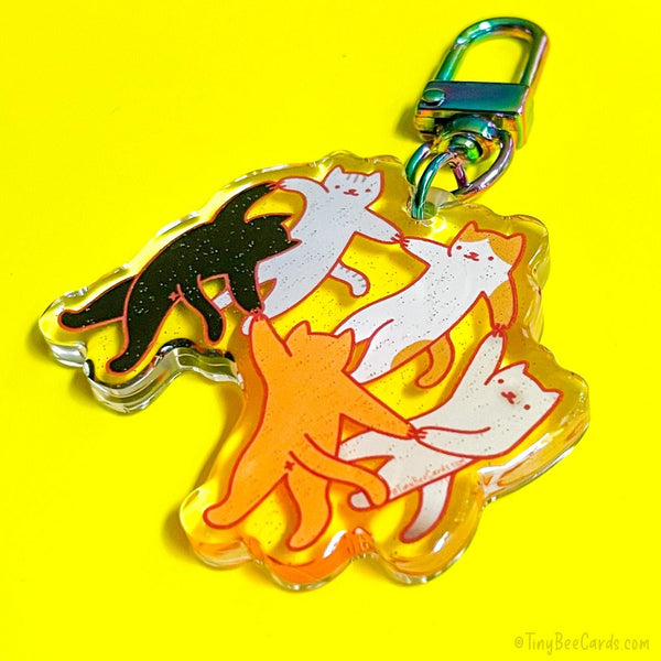 Matisse The Dance Cats Glitter Acrylic Keychain