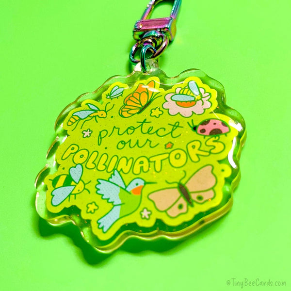 Protect our Pollinators Bugs & Nature Acrylic Keychain