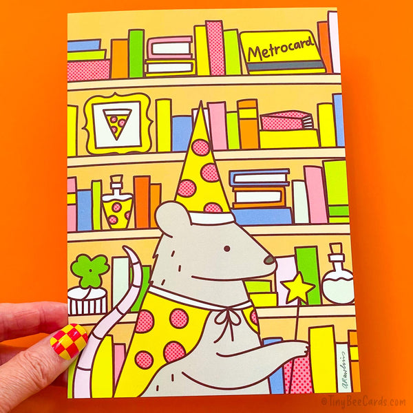 Magical Pizza Rat Cute Art Print