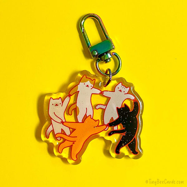 Matisse The Dance Cats Glitter Acrylic Keychain