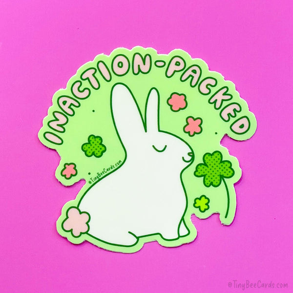 Inaction Packed Bunny Vinyl Sticker