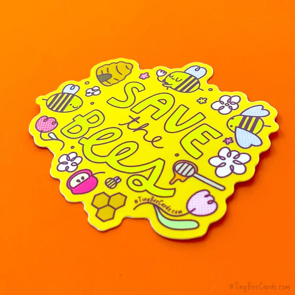 Save The Bees Donation Vinyl Sticker - Pollinators and Bug Lover Gift