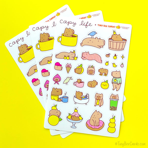 Capy Life Capybara Vinyl Sticker Sheet