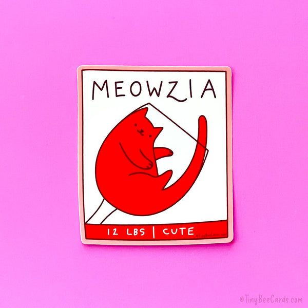 Meowzia Boxed Wine Cat Vinyl Sticker
