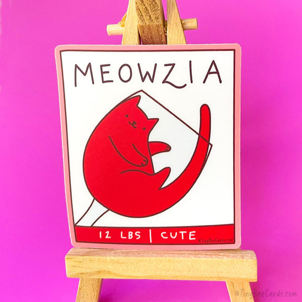 Meowzia Boxed Wine Cat Vinyl Sticker