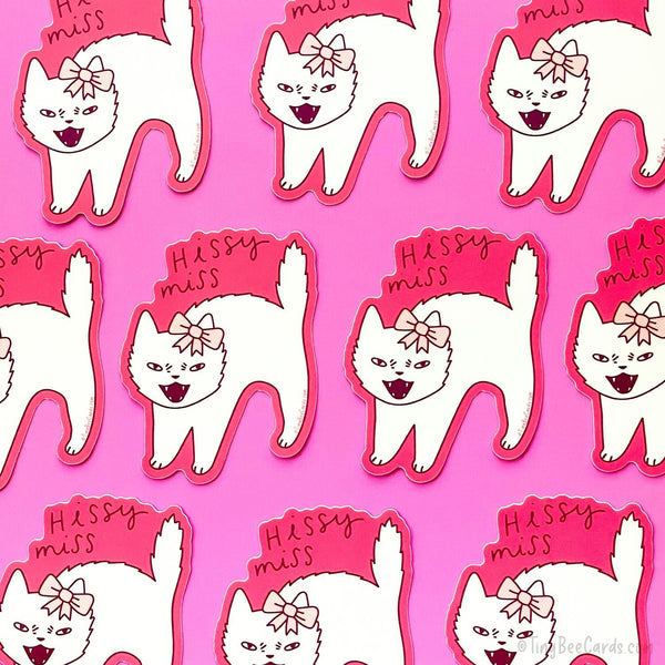 Hissy Miss Angry Cat Vinyl Sticker