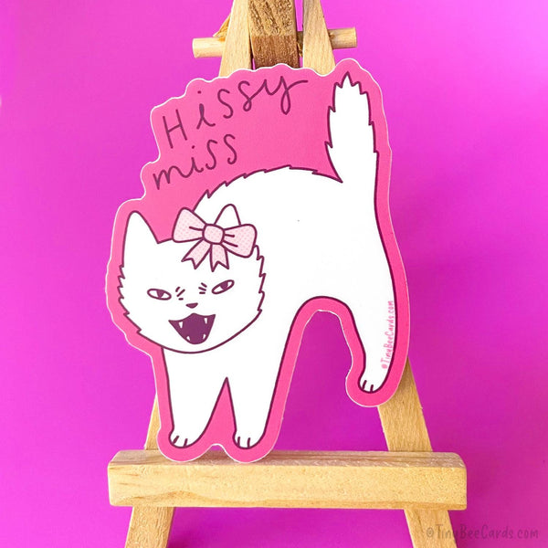 Hissy Miss Angry Cat Vinyl Sticker