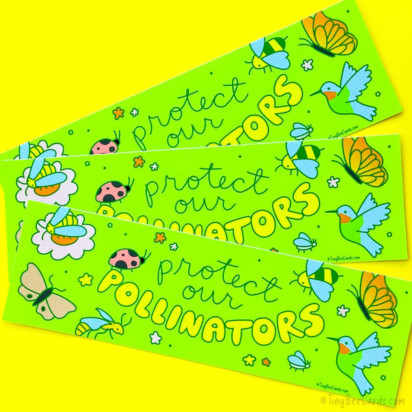 Protect Our Pollinators Vinyl Bumper Sticker - Nature Bug Lover Entomology Gift