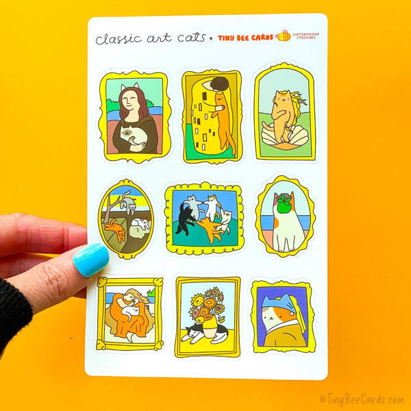 Classic Art Cats Vinyl Sticker Sheet