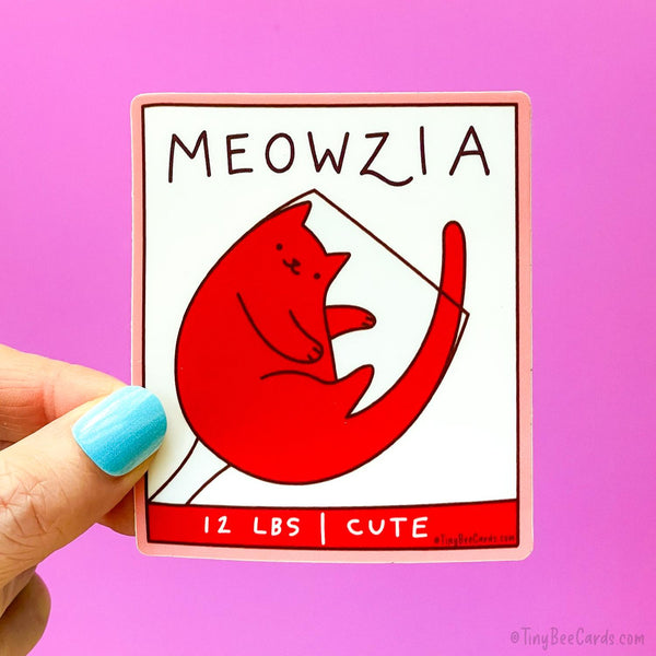 Meowzia Boxed Wine Cat Vinyl Sticker