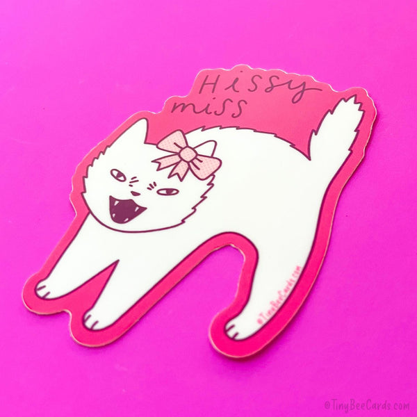 Hissy Miss Angry Cat Vinyl Sticker