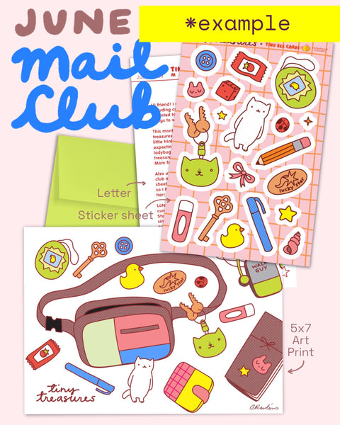 Sticker & Art Print Animal Themed Monthly Snail Mail Club Subscription