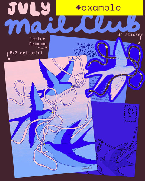 Sticker & Art Print Animal Themed Monthly Snail Mail Club Subscription